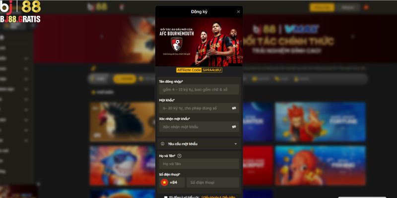 Đăng ký để bắt đầu tham gia BJ88 giải trí